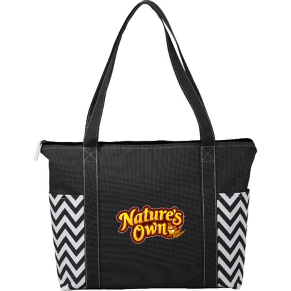 Geometric Zippered Business Tote Thumbnail